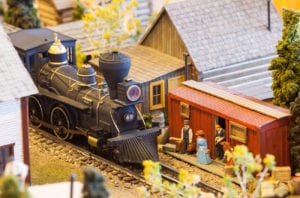 Model train set in Frisco Historic Park & Museum